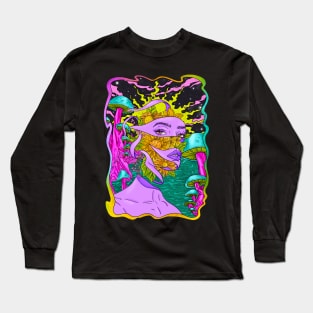 Metamorphosis - Trippy Sci Fi Portrait Long Sleeve T-Shirt